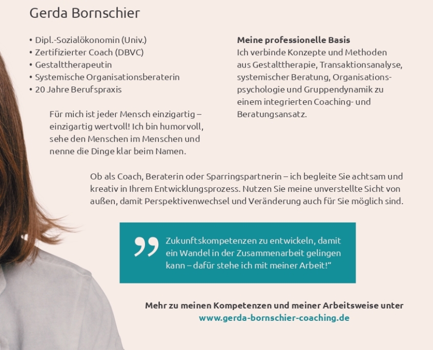 Klappkarte quadratisch, Gerda Bornschier Coaching