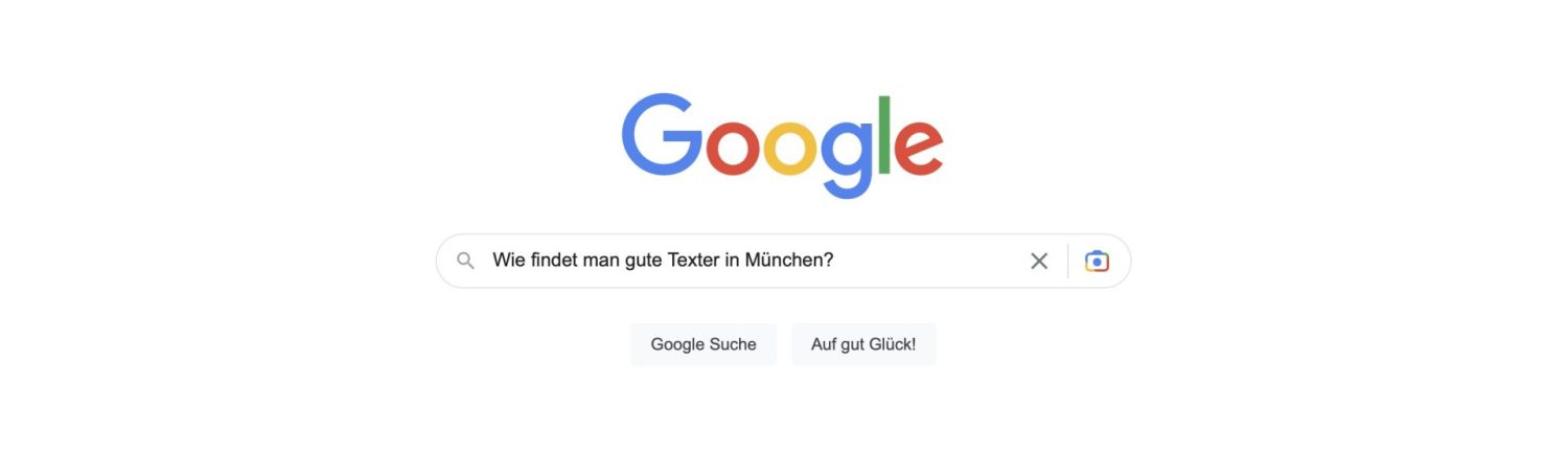 Bild zeigt Google-Suchmaske mit W-Frage 